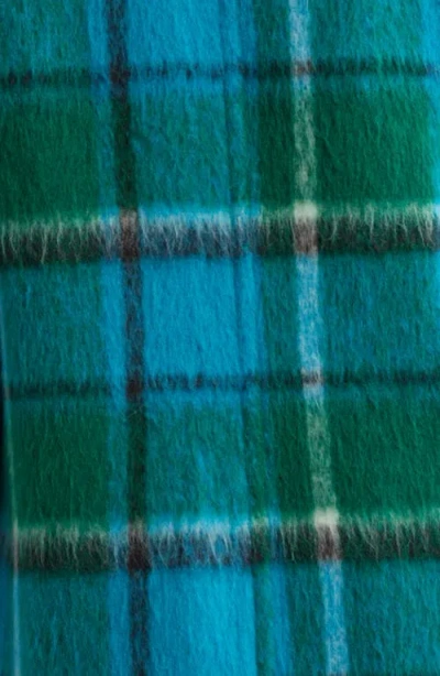 Sam Edelman Brushed Plaid Coat In Blue