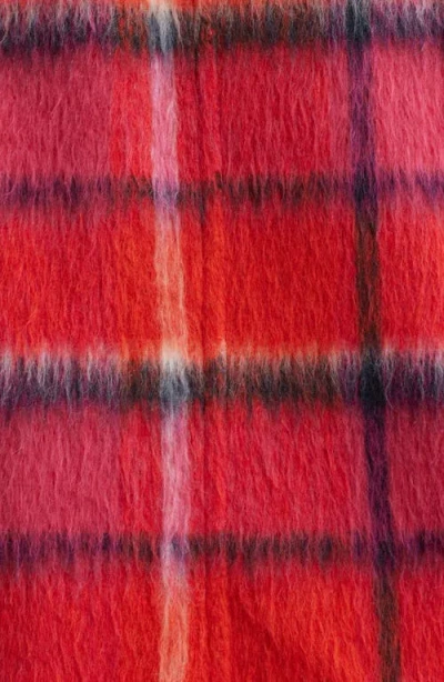 Sam Edelman Brushed Plaid Coat In Red