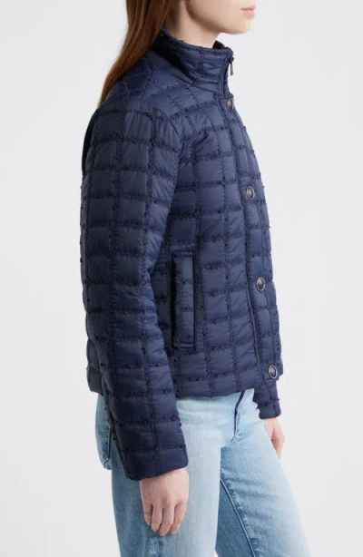 Cece Short Quilted Jacket In Blue