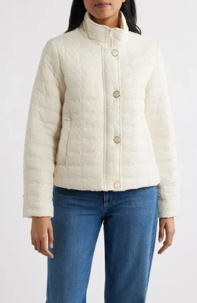 Cece Short Quilted Jacket In White