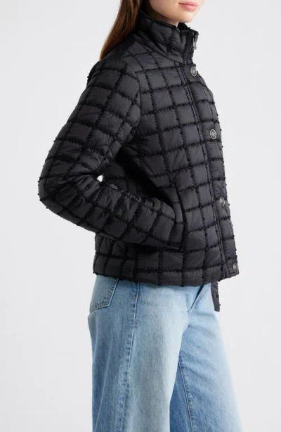 Cece Short Quilted Jacket In Black
