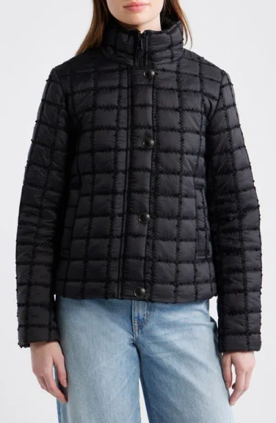 Cece Short Quilted Jacket In Black