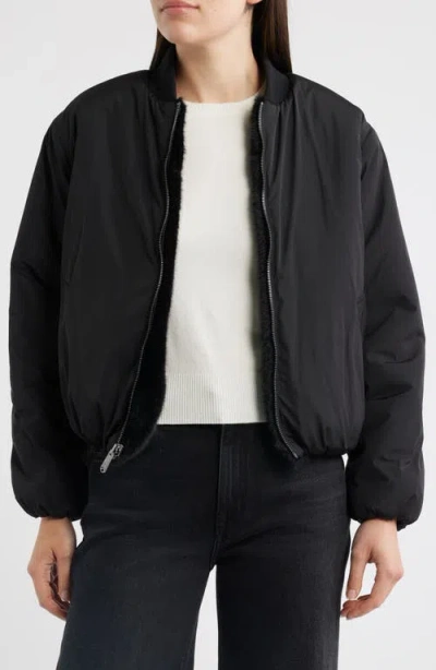 Sam Edelman Reversible Bomber Jacket In Black