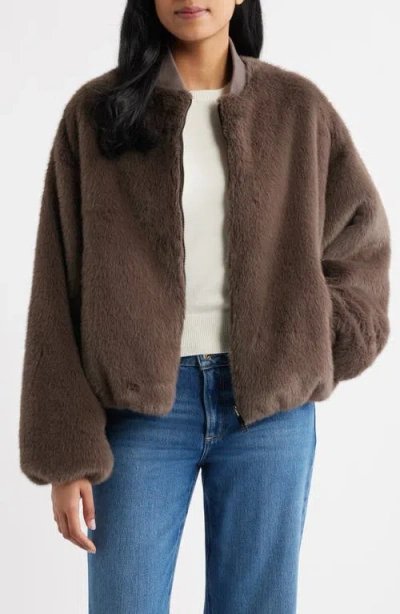 Sam Edelman Reversible Bomber Jacket In Brown