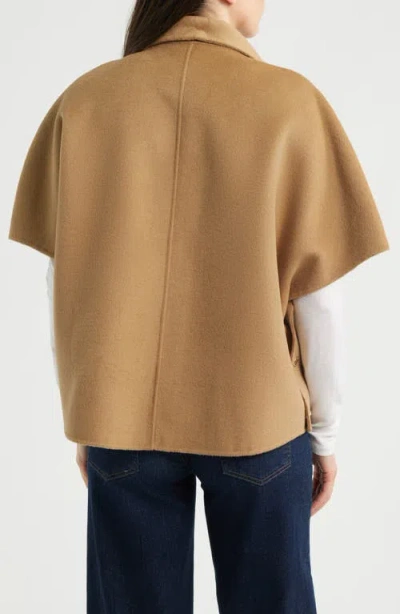 Michael Kors Double Face Wool Cape In Brown