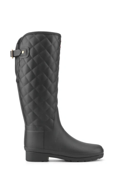 Hunter Refined Quilted Rain Boot In Black