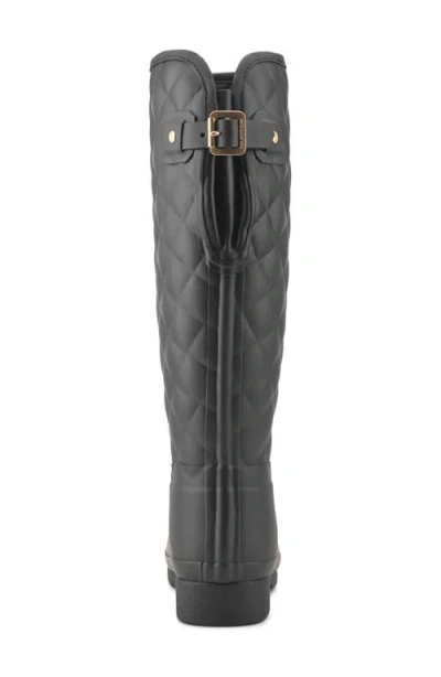 Hunter Refined Quilted Rain Boot In Black