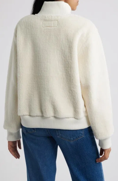 Bernardo Fleece Bomber Jacket In White