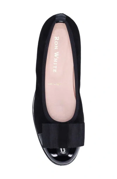 Ron White Ivale Bow Flat In Black