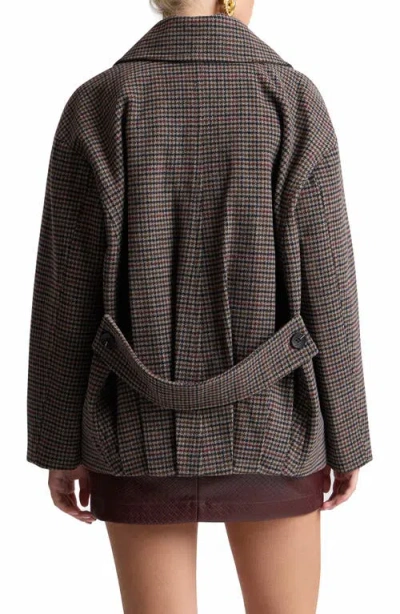 Avec Les Filles Houndstooth Peacoat In Multi