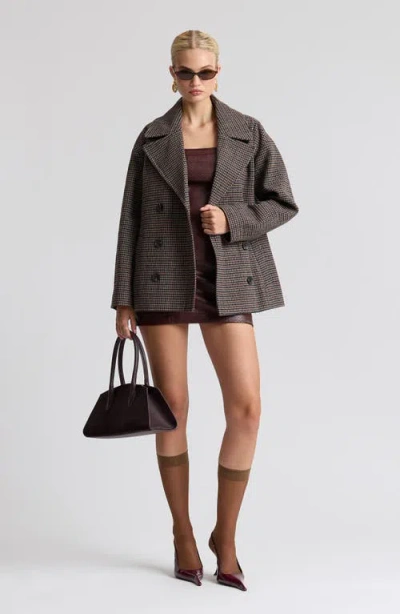 Avec Les Filles Houndstooth Peacoat In Multi