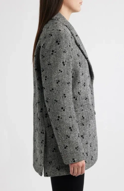 Cece Oversize Single-breasted Blazer In Gray
