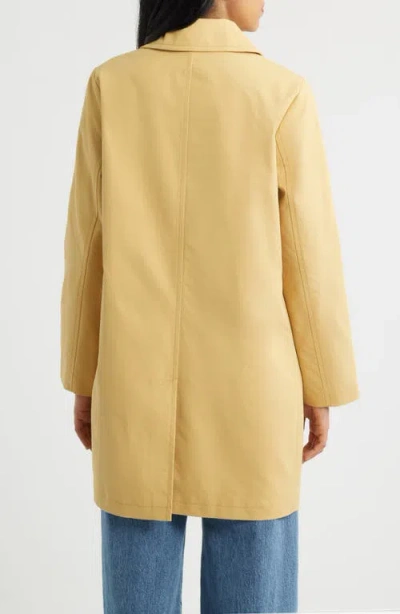 Sam Edelman Fly Front Longline Rain Jacket In Yellow