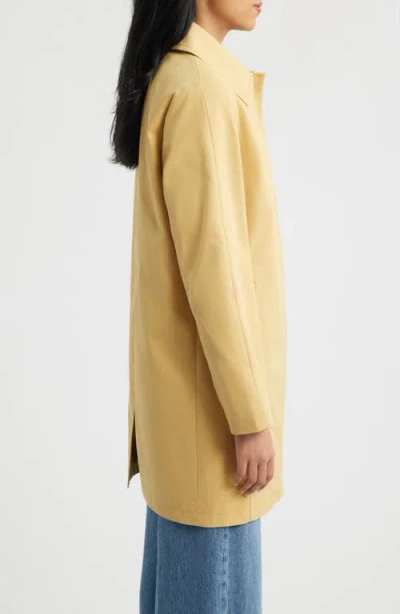 Sam Edelman Fly Front Longline Rain Jacket In Yellow