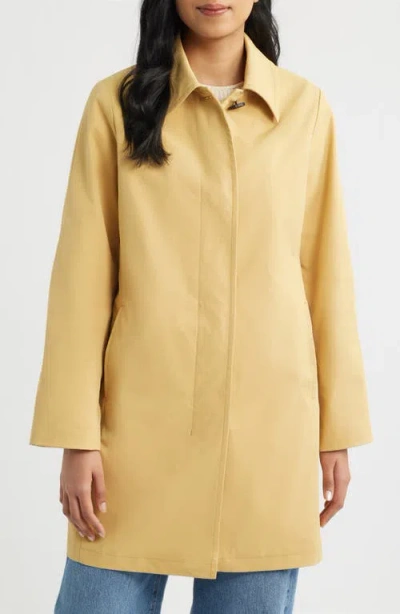 Sam Edelman Fly Front Longline Rain Jacket In Yellow