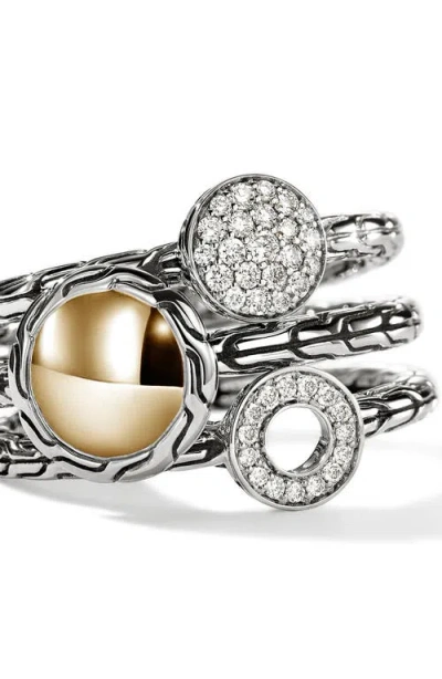 John Hardy Jh Essential Stacking Ring, Diamonds In Multi