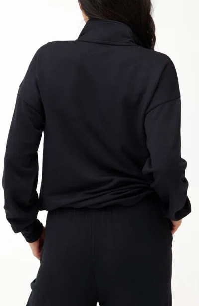Threads 4 Thought Nyla Fleece Half Zip Pullover In Black