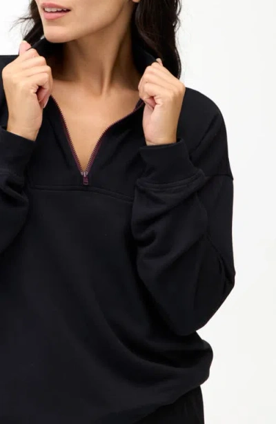Threads 4 Thought Nyla Fleece Half Zip Pullover In Black