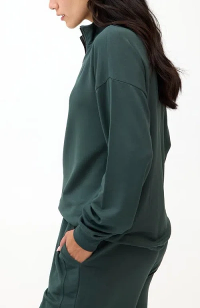 Threads 4 Thought Nyla Fleece Half Zip Pullover In Green