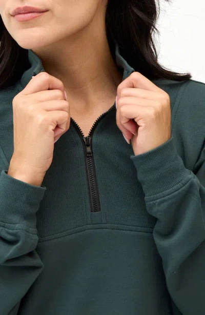Threads 4 Thought Nyla Fleece Half Zip Pullover In Green