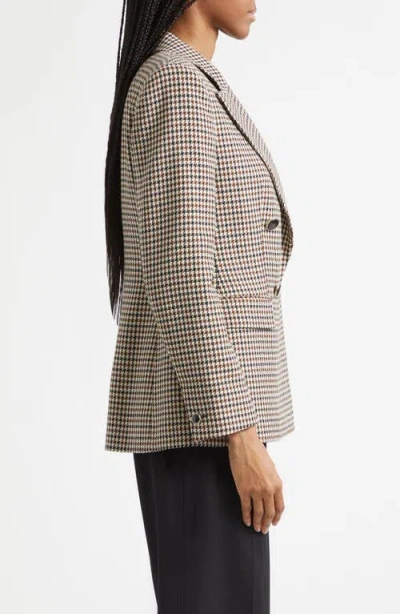 Reiss Solene Houndstooth Check Wool Blend Jacket In Multi