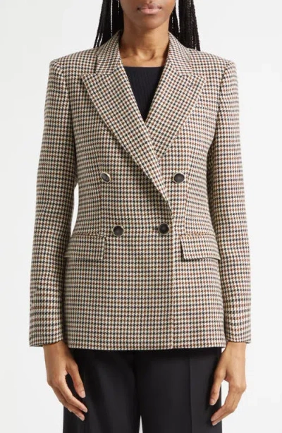 Reiss Solene Houndstooth Check Wool Blend Jacket In Multi