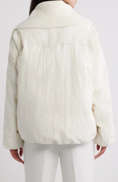 Vince Knit Collar Down Jacket In Neutral