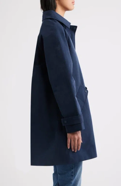 Bernardo Flared Hooded Raincoat In Blue