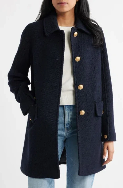 Sam Edelman Crested Button Coat In Blue