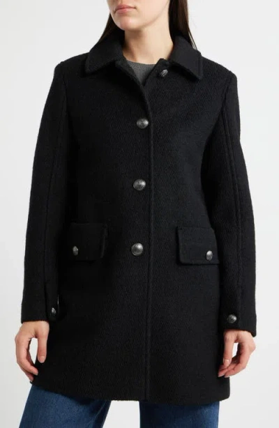 Sam Edelman Crested Button Coat In Black