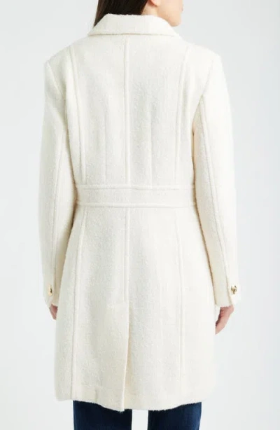 Sam Edelman Bouclé Longline Coat In White