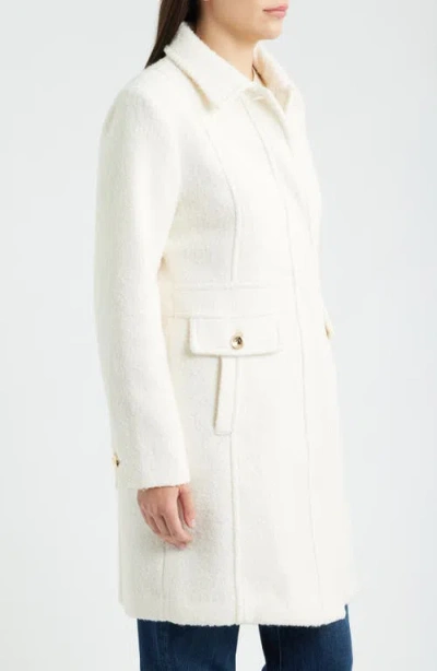 Sam Edelman Bouclé Longline Coat In White