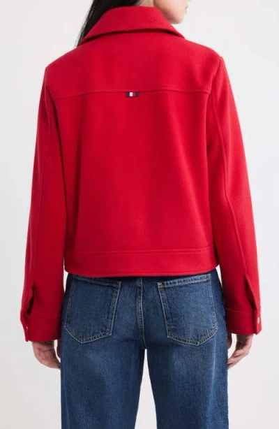Tommy Hilfiger Crop Work Jacket In Red