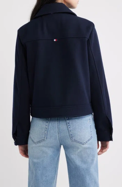 Tommy Hilfiger Crop Work Jacket In Blue