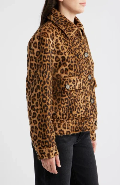Bernardo Leopard Print Jacket In Brown