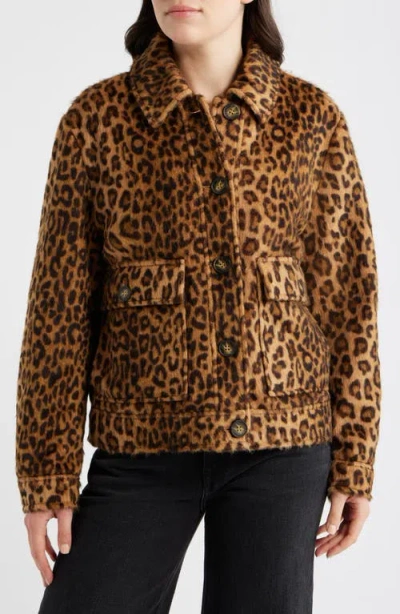 Bernardo Leopard Print Jacket In Brown