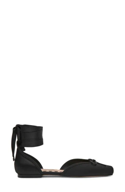 Steve Madden Leonora Ankle Wrap Flat In Black