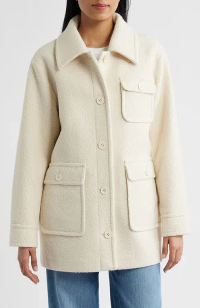 Bernardo Bouclé Shirt Jacket In Neutral