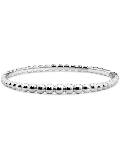 Devata Beaded Ball Bangle Bracelet In Silver