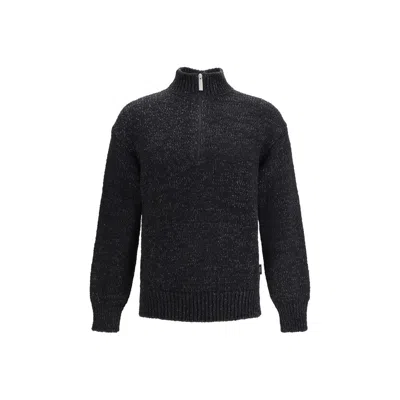Laminar Half-zip Wool-blend Sweater In Gray