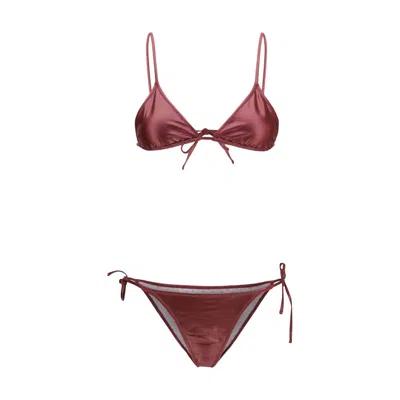 Kristina Ti Bordeaux Polyamide Bikini In Brown