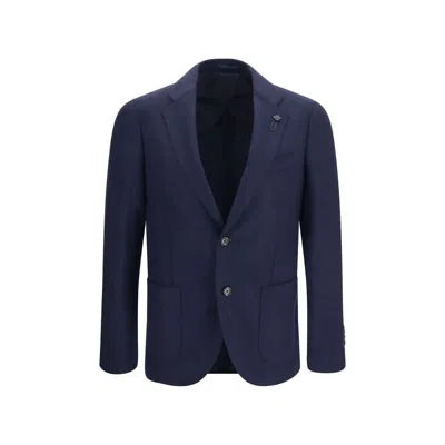 Lardini Single-breasted Notch-lapel Blazer Jacket In Blue