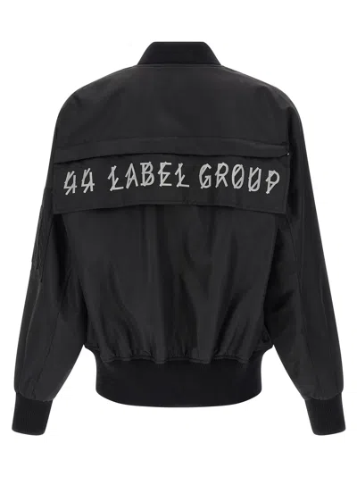 44 Label Group Black Polyamide Men's Bomber In Black
