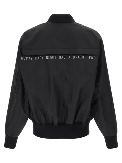 44 Label Group Black Polyamide Men's Bomber In Black