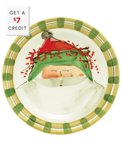 Vietri Old St. Nick Dinner Plate Green Hat In Green
