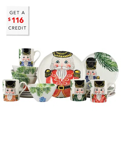 Vietri Nutcrackers Assorted 18pc Place Setting With $94 Credit In Multi
