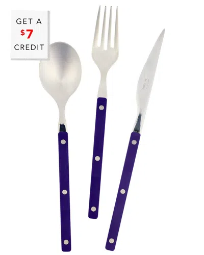 Vietri Pastello Three-piece Flatware Place Setting In Blue