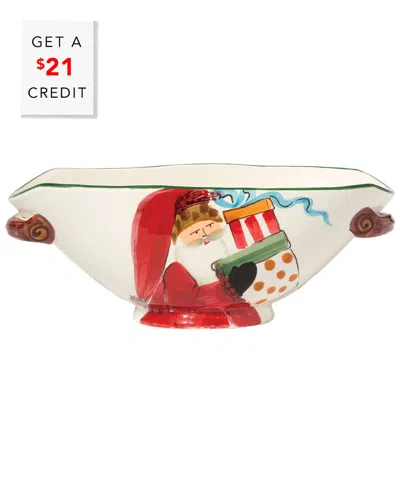Vietri Old St. Nick Handled Oval Bowl In Multi