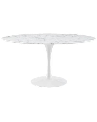Modway Lippa 60in Round Artificial Marble Dining Table