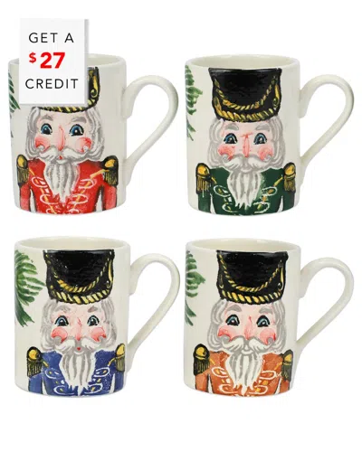 Vietri Nutcrackers Assorted Mugs, Set Of 4 In Multi